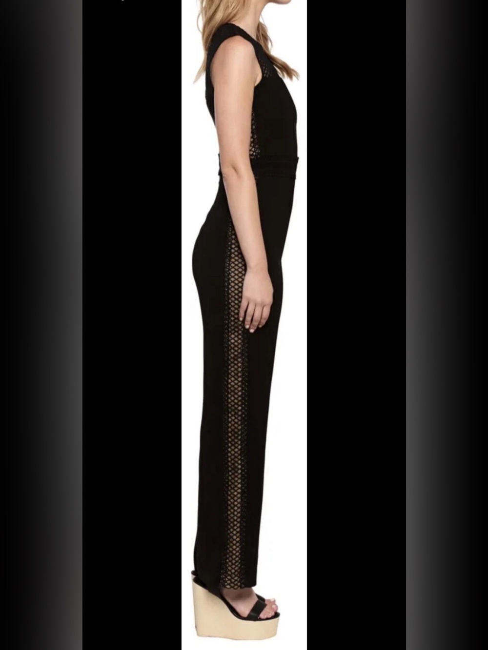 Bardot Black Crochet Trim jumpsuit Size 6